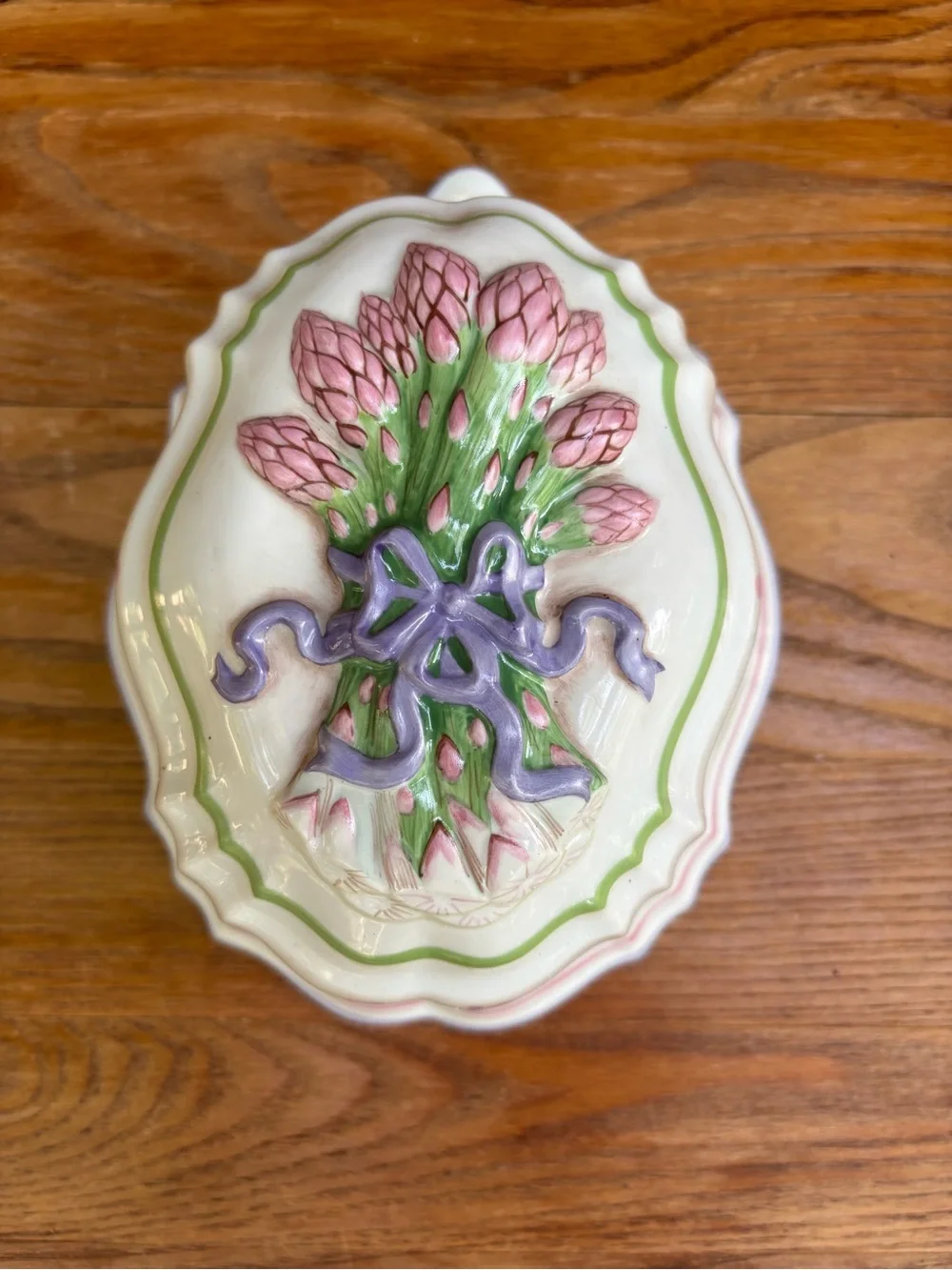 Le Cordon Bleu Vintage Franklin Mint Glazed Porcelain Jello Mold Asparagus 1986